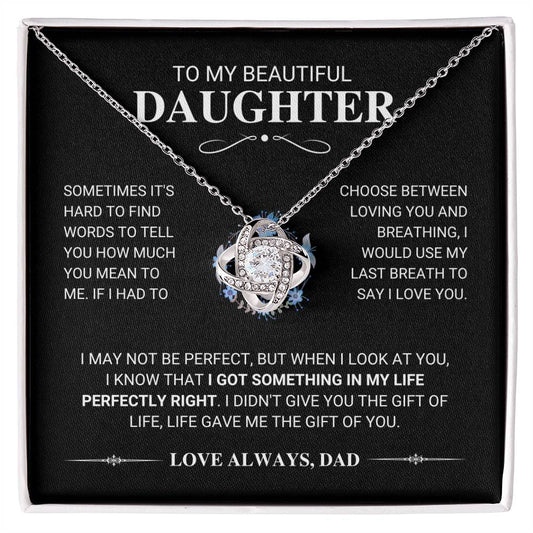 Daughter "My Last Breath" Knot Necklace Gift