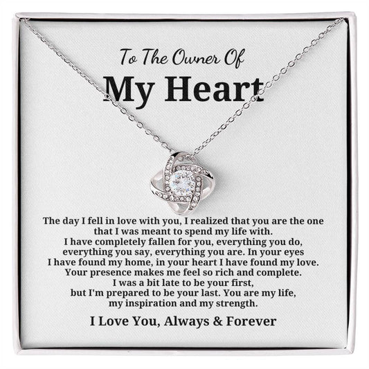 To The Owner Of My Heart - Love Knot Necklace