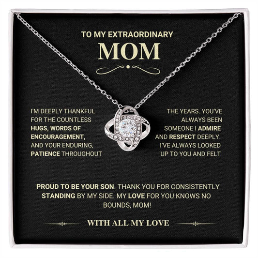 Mom Gift "Knows No Bounds" Love Knot Necklace