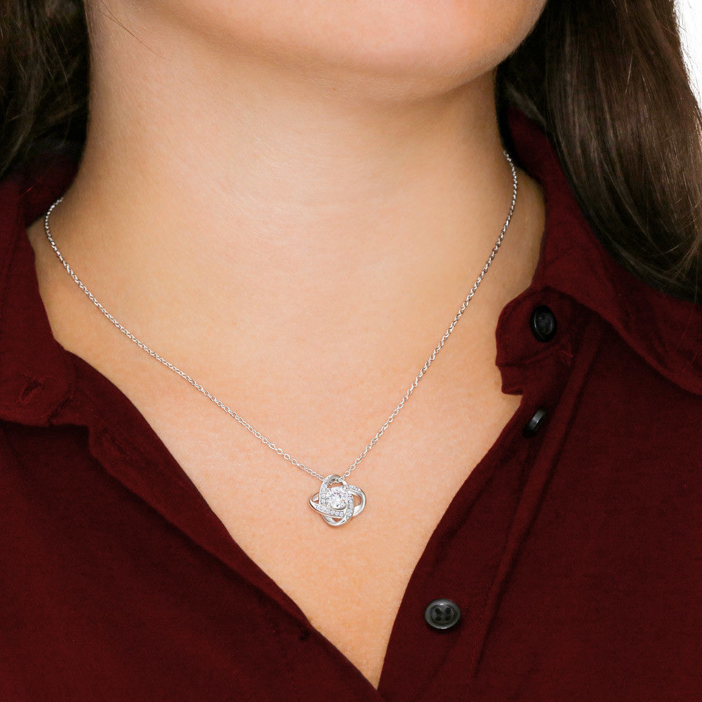 Mom Gift "Knows No Bounds" Love Knot Necklace