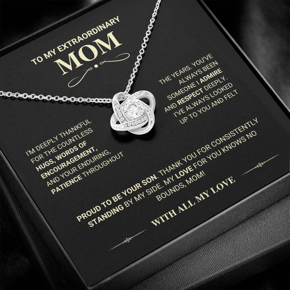 Mom Gift "Knows No Bounds" Love Knot Necklace