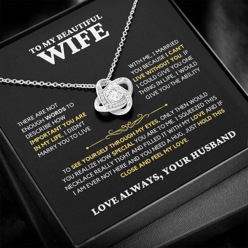 Wife Gift "Feel My Love" Knot Necklace From Husband