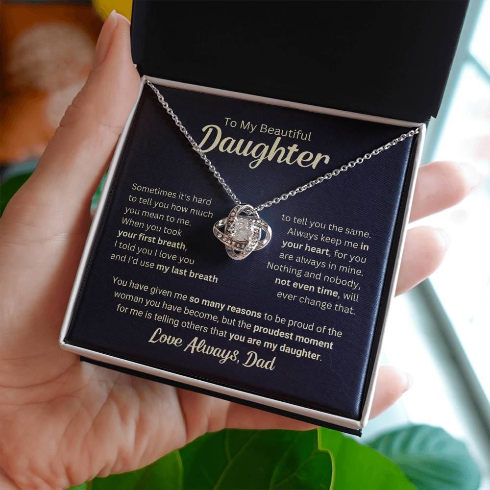 Beautiful Gift for Daughter From Dad "My Last Breath" Necklace