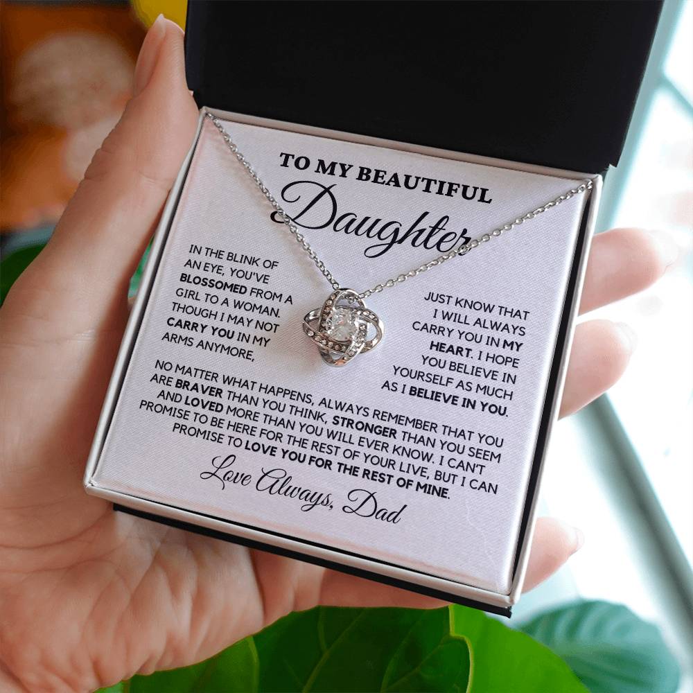 Daughter Gift From Dad "My Promise" Knot Necklace