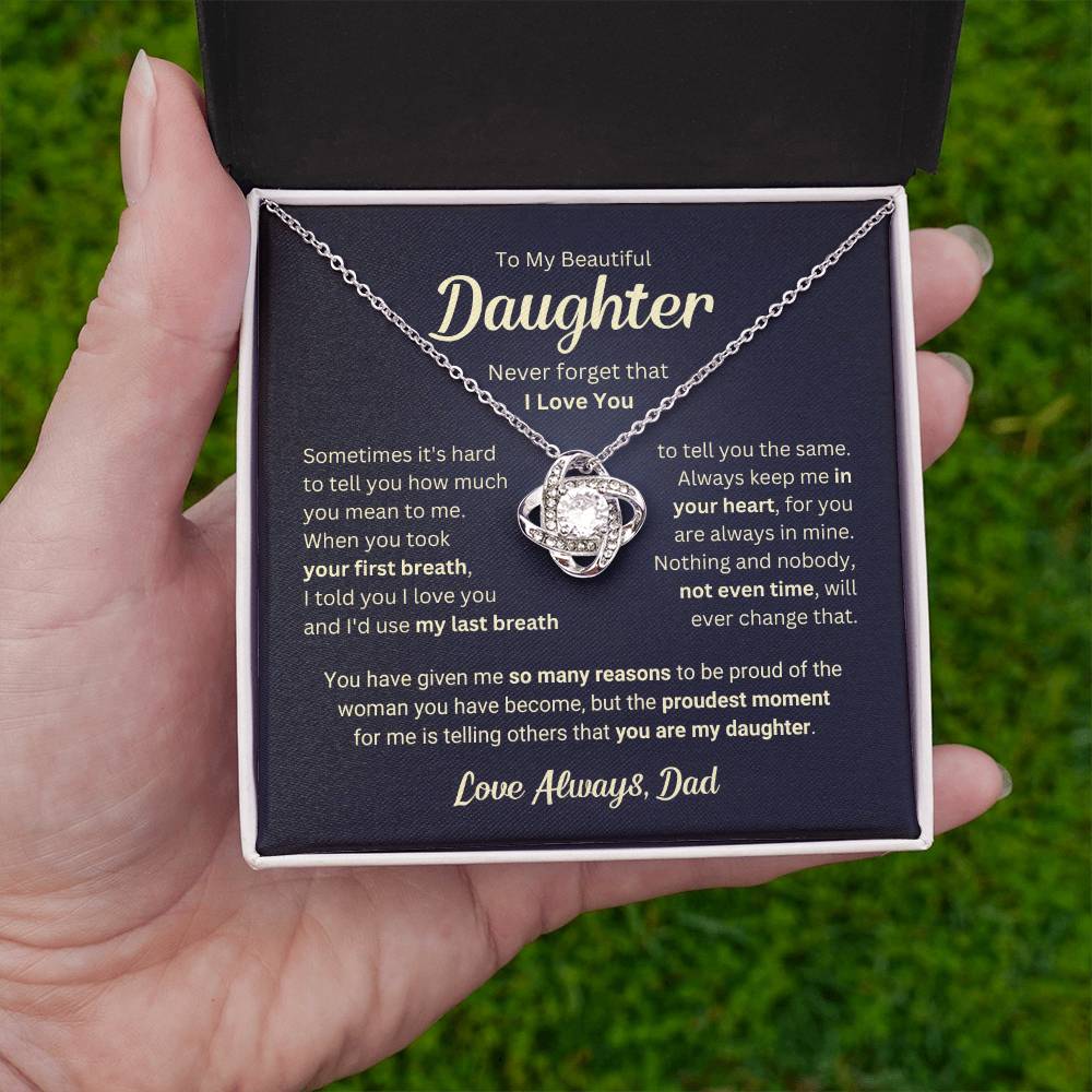 Beautiful Gift for Daughter From Dad "Last Breath" Necklace