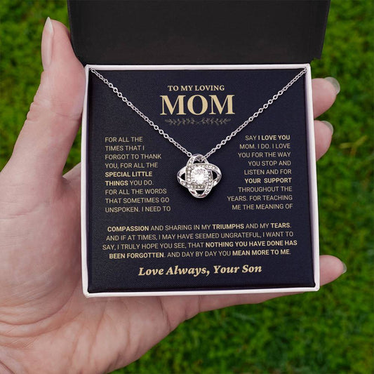 Mom "You Mean More" Knot Necklace Gift From Son