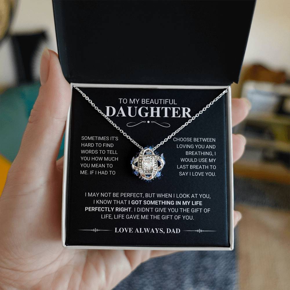 Daughter "My Last Breath" Knot Necklace Gift