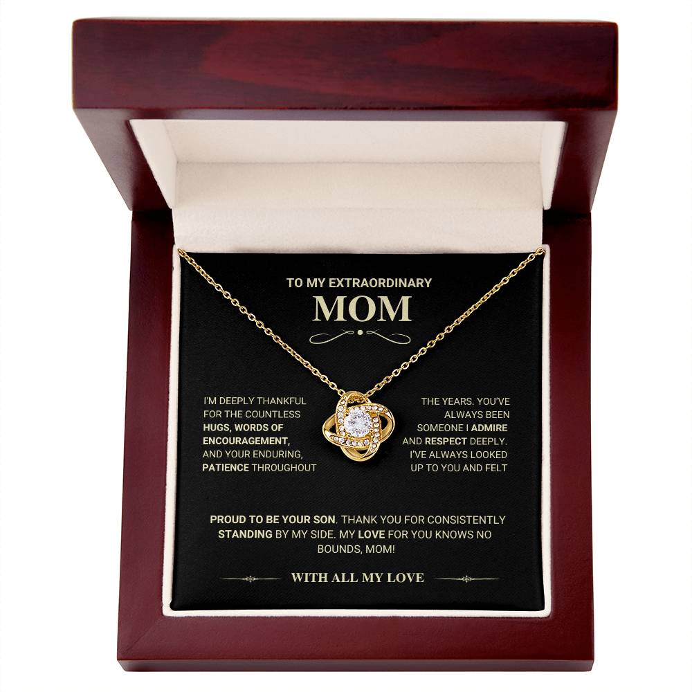 Mom Gift "Knows No Bounds" Love Knot Necklace