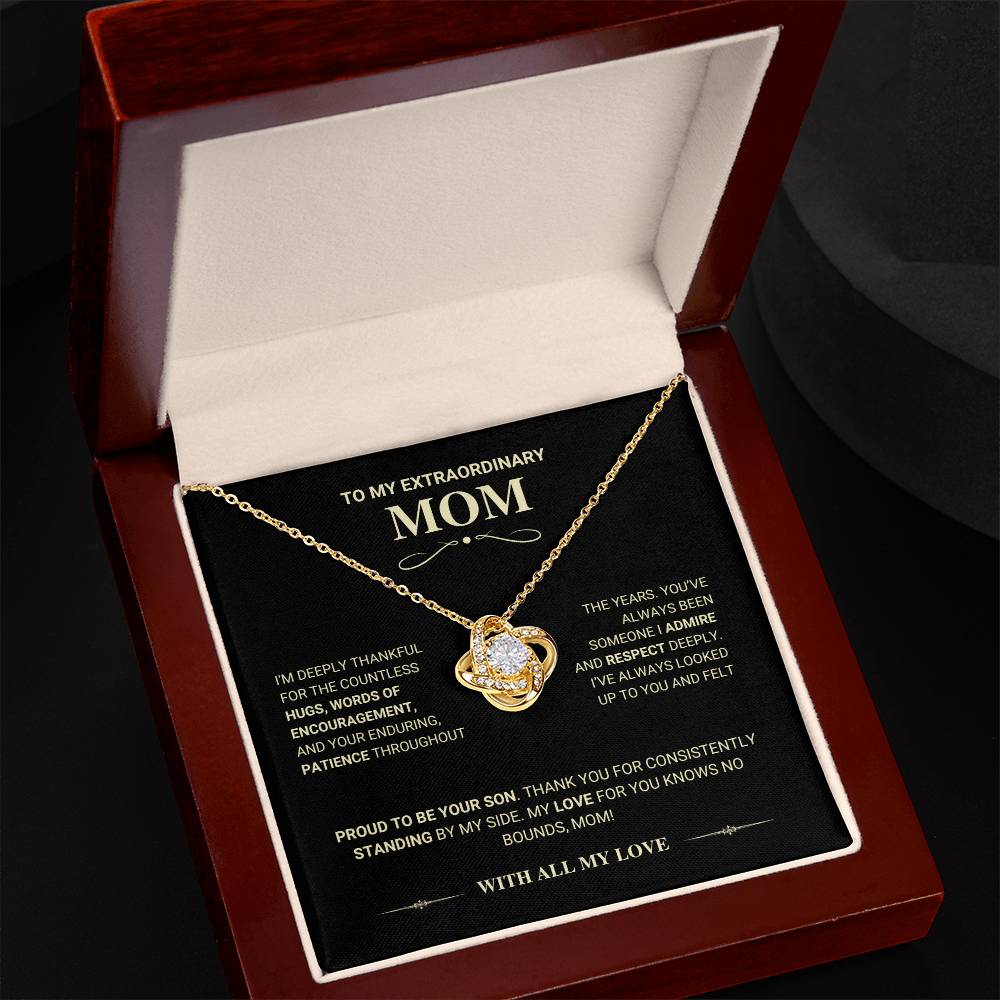 Mom Gift "Knows No Bounds" Love Knot Necklace