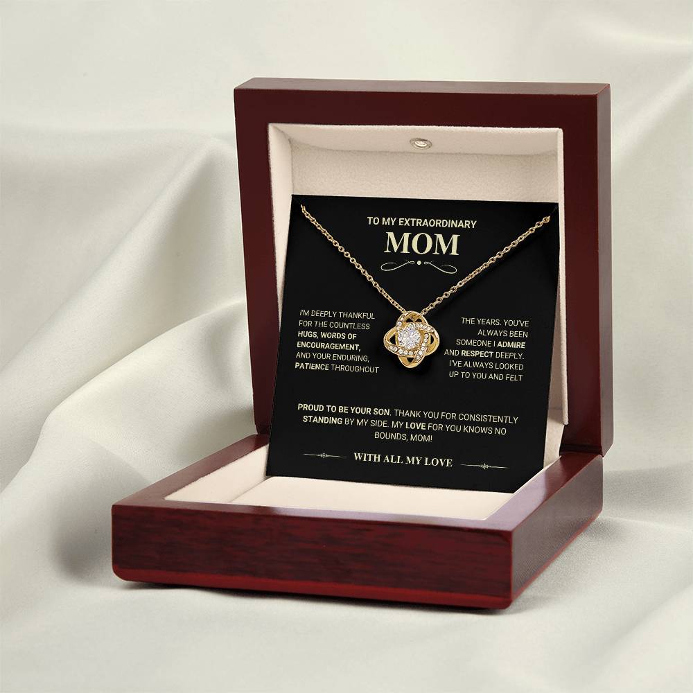 Mom Gift "Knows No Bounds" Love Knot Necklace