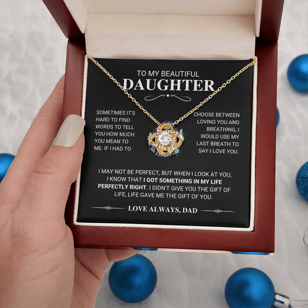 Daughter "My Last Breath" Knot Necklace Gift