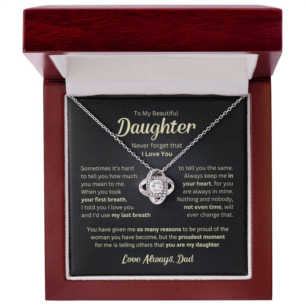 Beautiful Gift for Daughter From Dad "Last Breath" Necklace