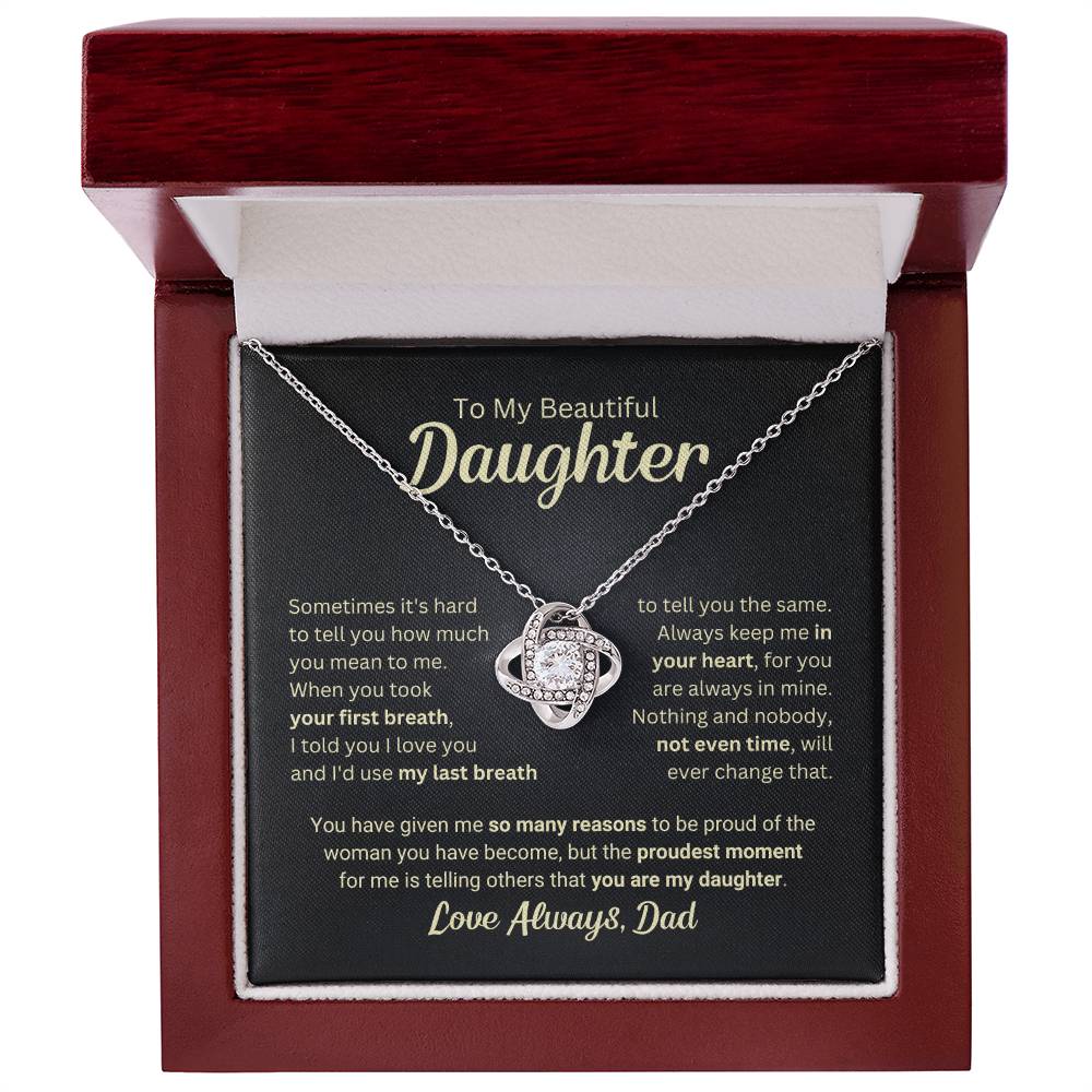 Beautiful Gift for Daughter From Dad "My Last Breath" Necklace