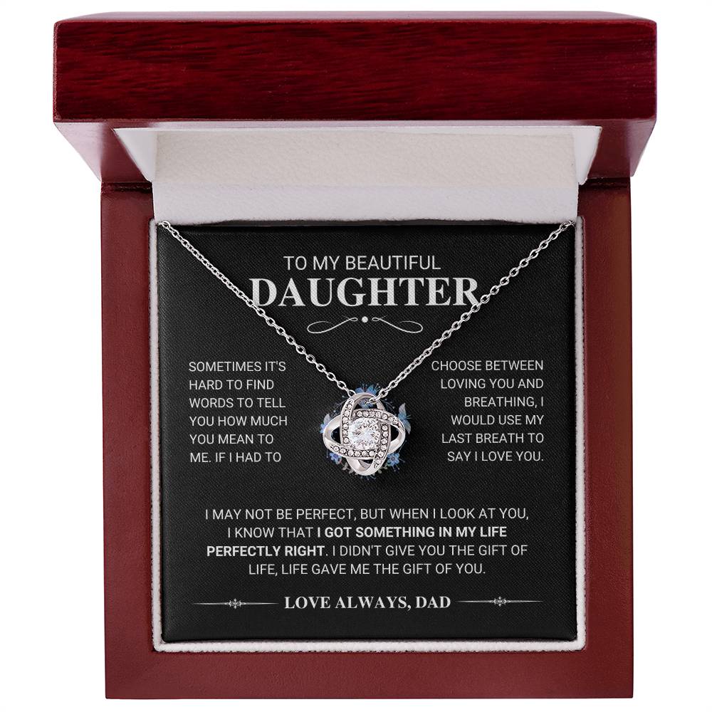 Daughter "My Last Breath" Knot Necklace Gift