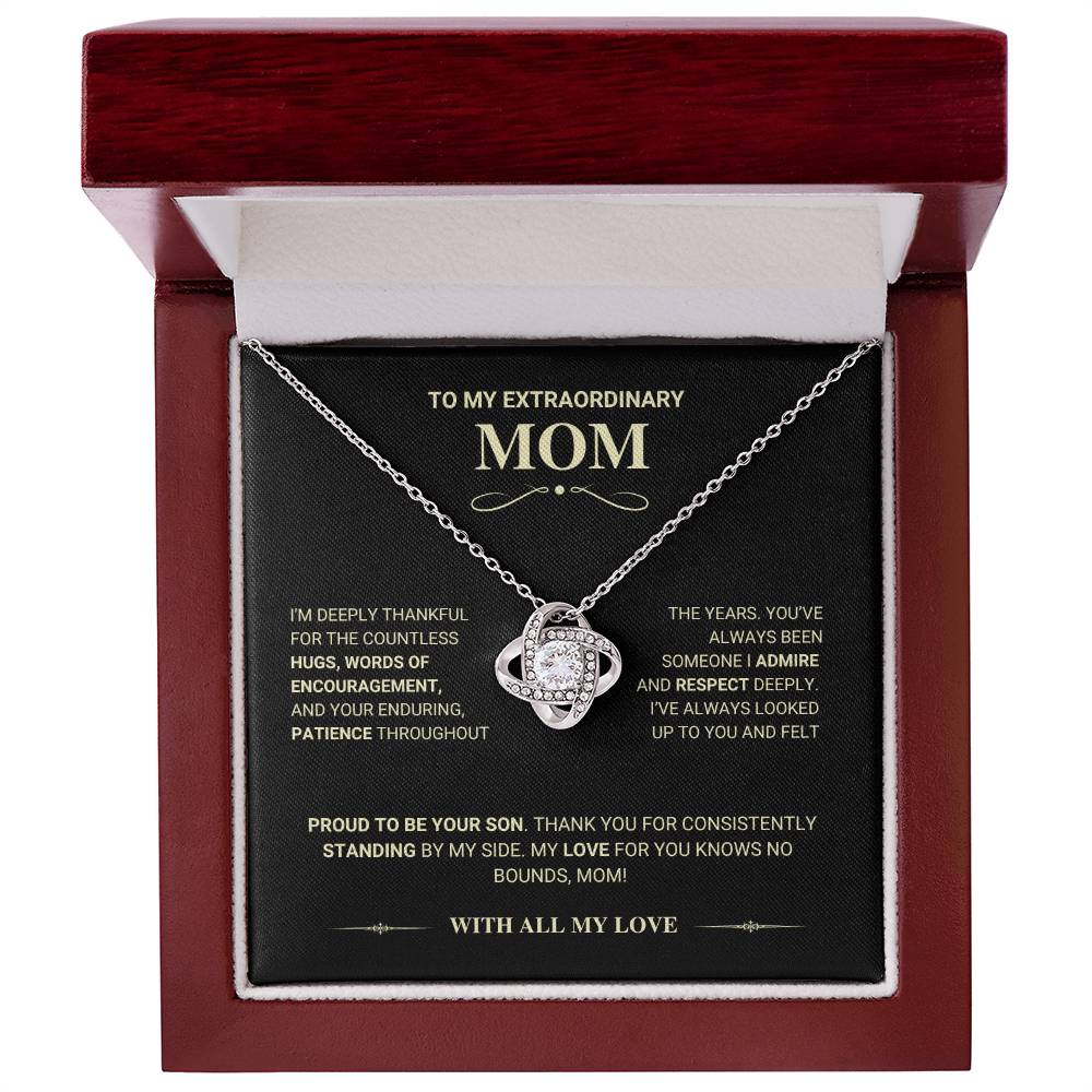 Mom Gift "Knows No Bounds" Love Knot Necklace