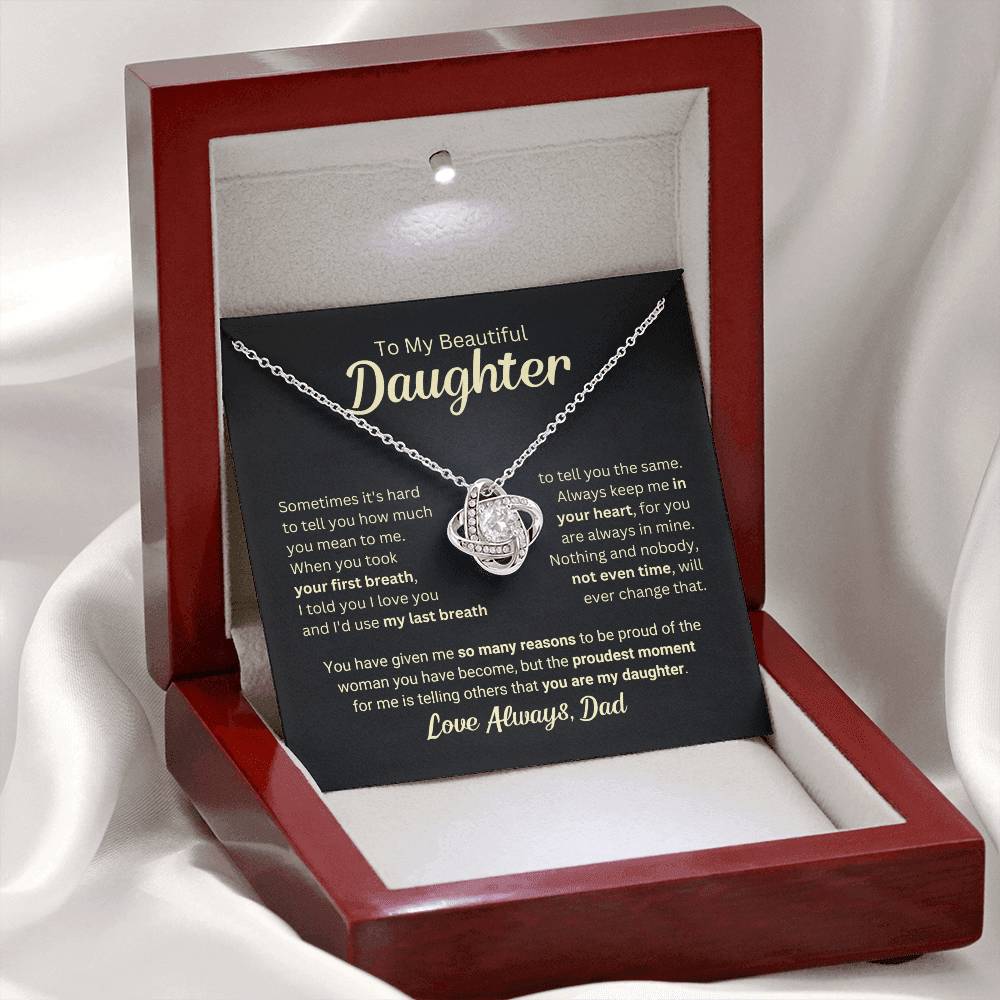 Beautiful Gift for Daughter From Dad "My Last Breath" Necklace