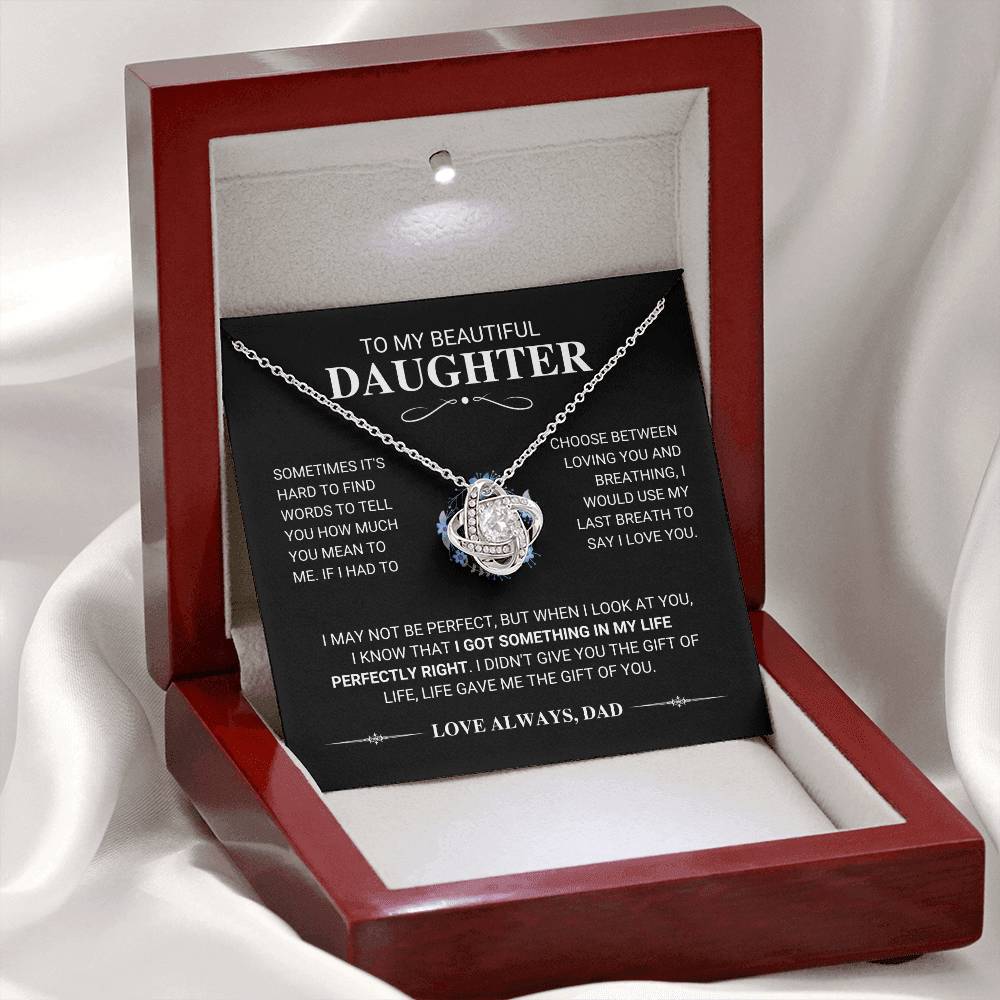 Daughter "My Last Breath" Knot Necklace Gift