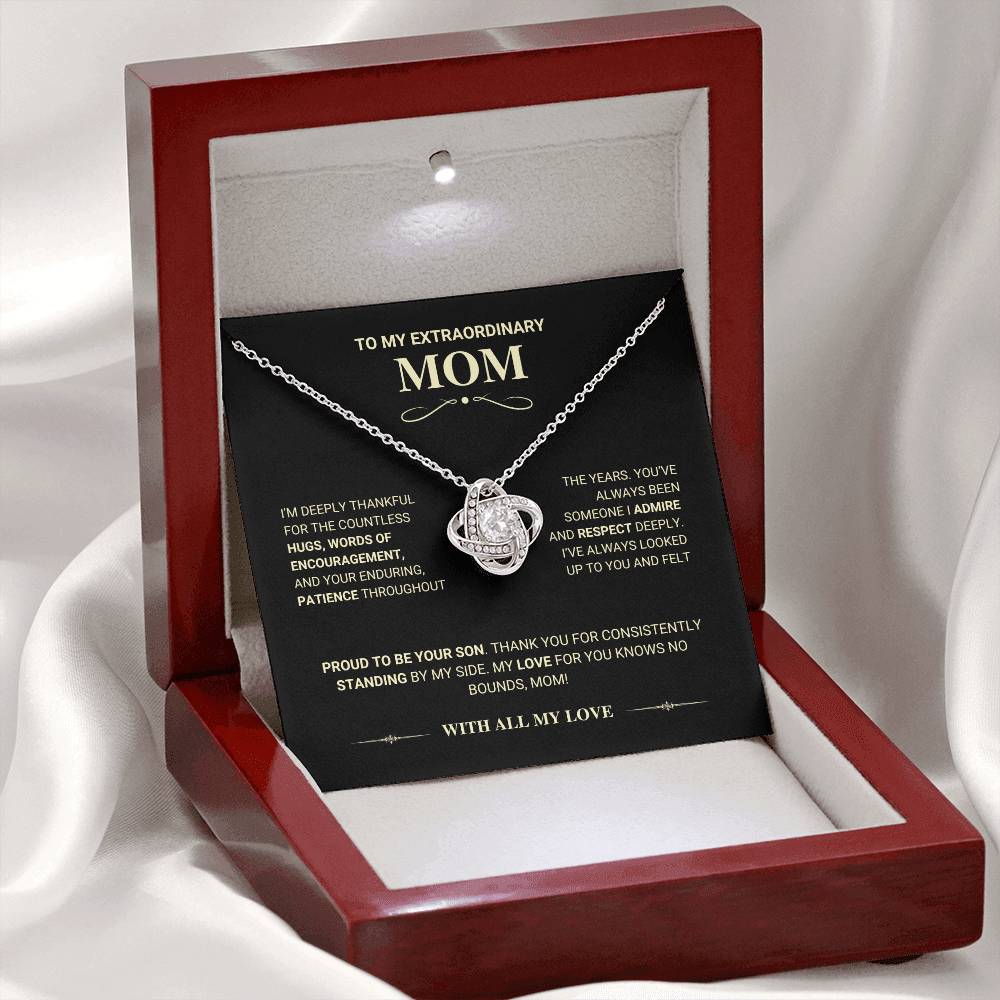 Mom Gift "Knows No Bounds" Love Knot Necklace