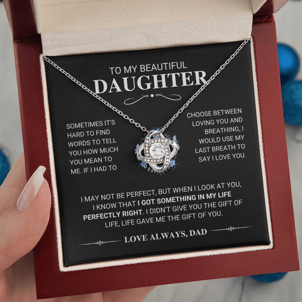 Daughter "My Last Breath" Knot Necklace Gift