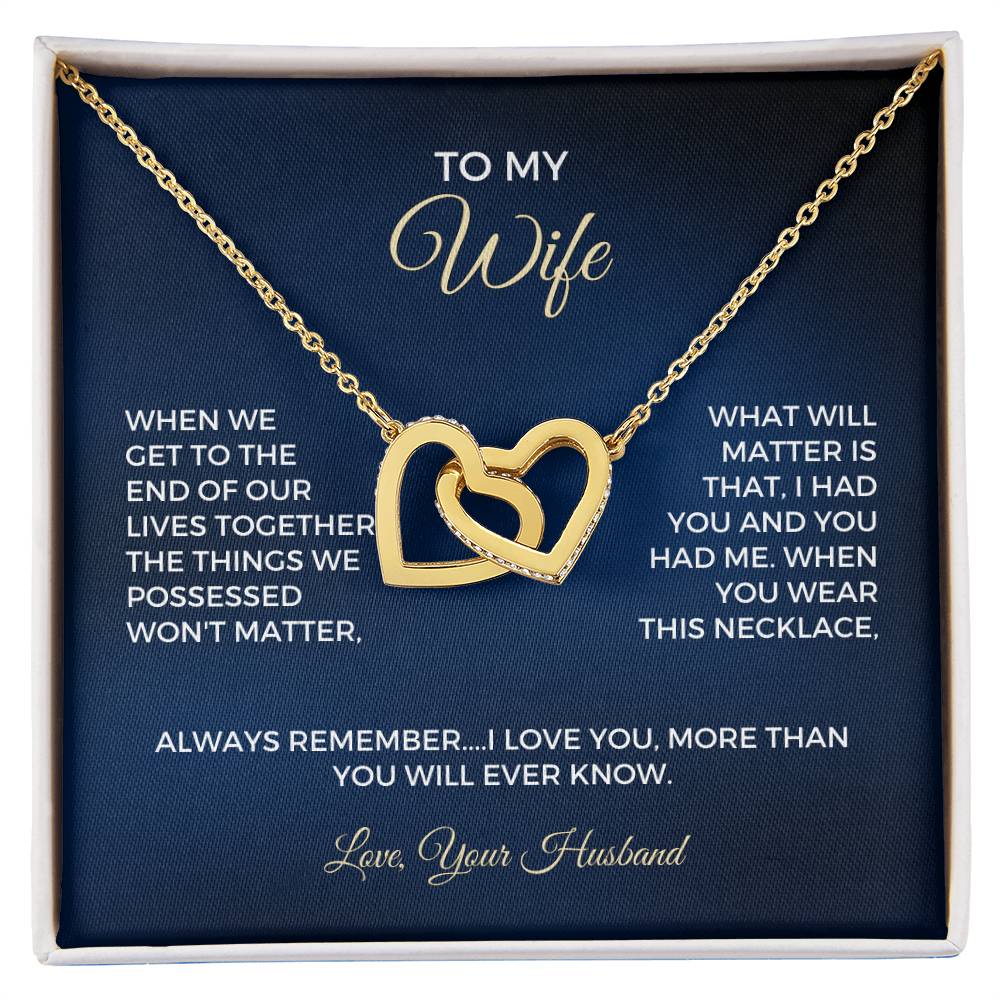 To My Wife - Interlocking Hearts Necklace