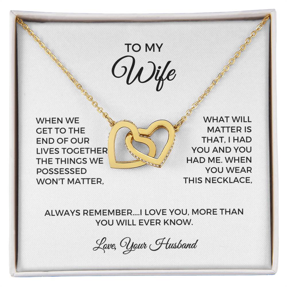 To My Wife - Interlocking Hearts Necklace