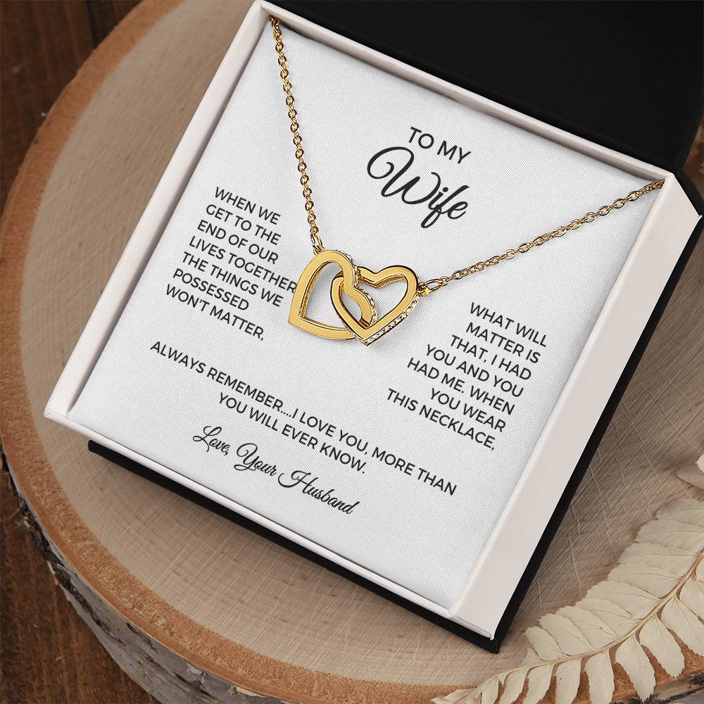 To My Wife - Interlocking Hearts Necklace