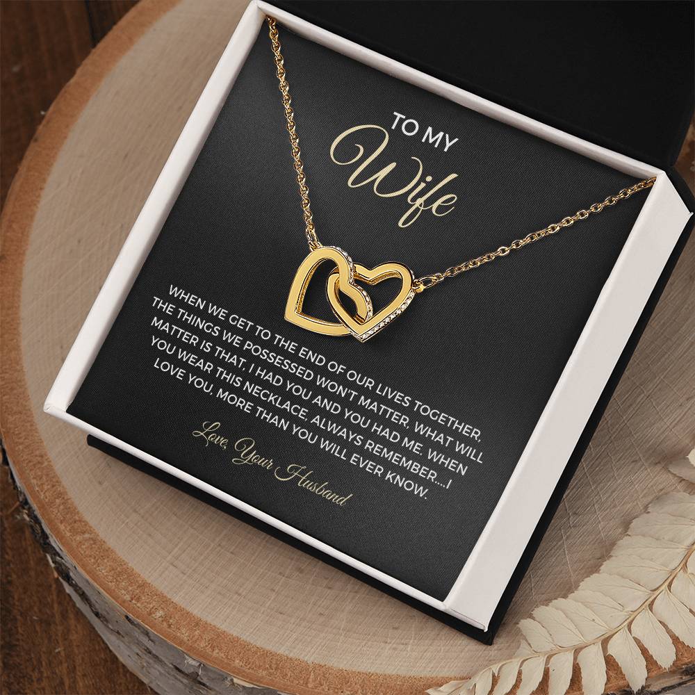 To My Wife - Interlocking Hearts Necklace