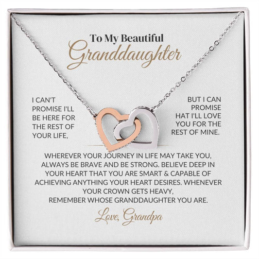 To My Beautiful Granddaughter - Interlocking Hearts Necklace