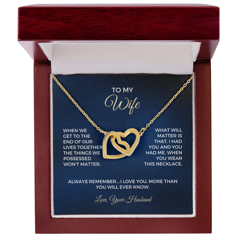 To My Wife - Interlocking Hearts Necklace