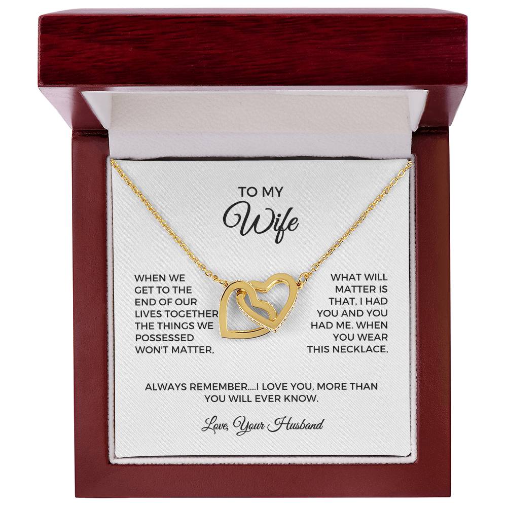 To My Wife - Interlocking Hearts Necklace