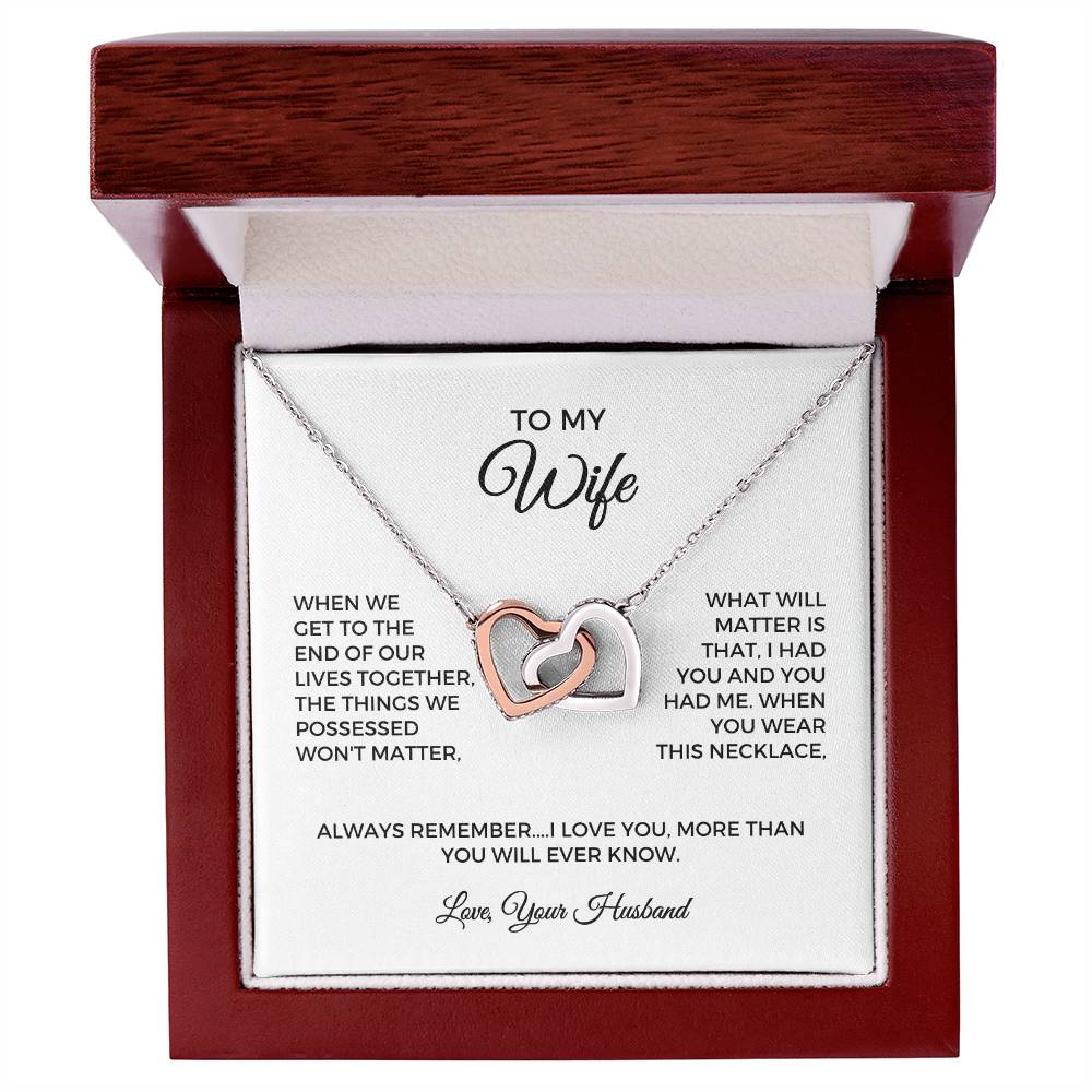 To My Wife - Interlocking Hearts Necklace