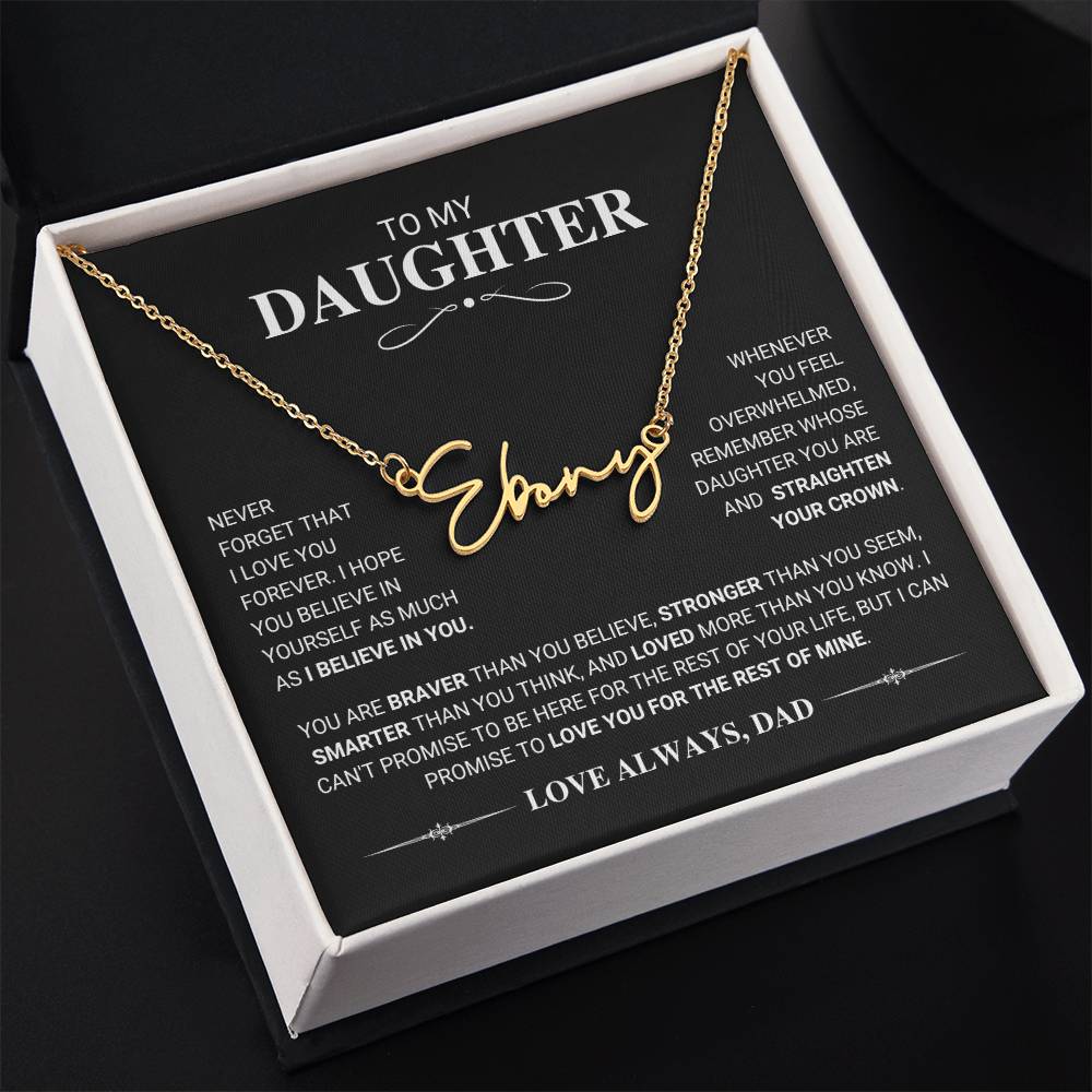 Daughter "I Believe In You" Name Necklace Gift From Dad