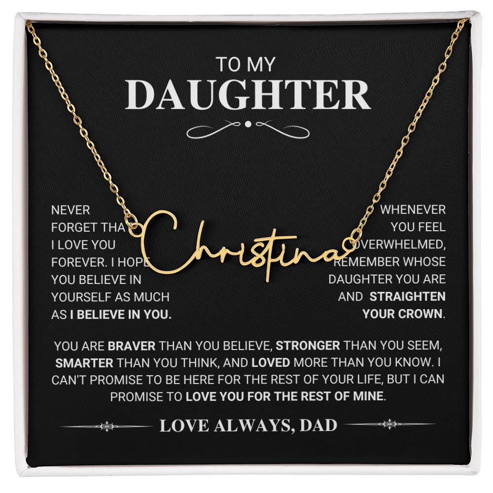 Daughter "I Believe In You" Name Necklace Gift From Dad