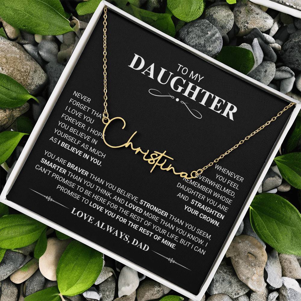 Daughter "I Believe In You" Name Necklace Gift From Dad