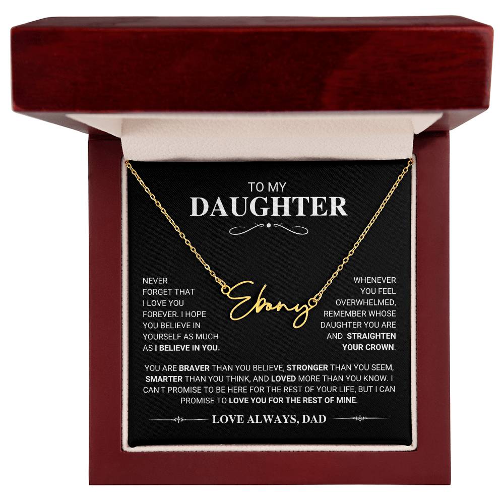 Daughter "I Believe In You" Name Necklace Gift From Dad