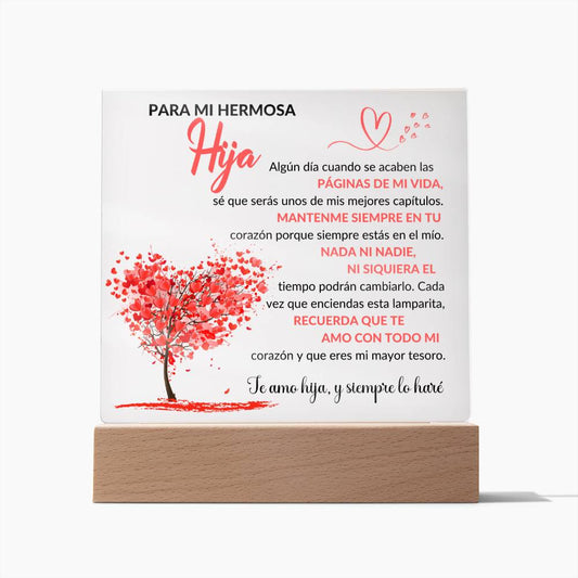 Lámpara con Mensaje de Amor para Hija
