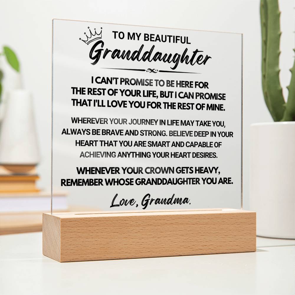 Granddaughter "Be Brave" Acrylic Plaque Keepsake