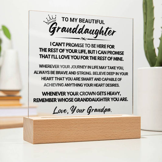 Gift For Granddaughter - Acrylic Plaque