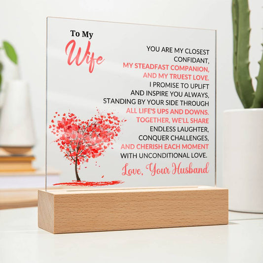 Gift For Wife "Unconditional Love" Acrylic Plaque