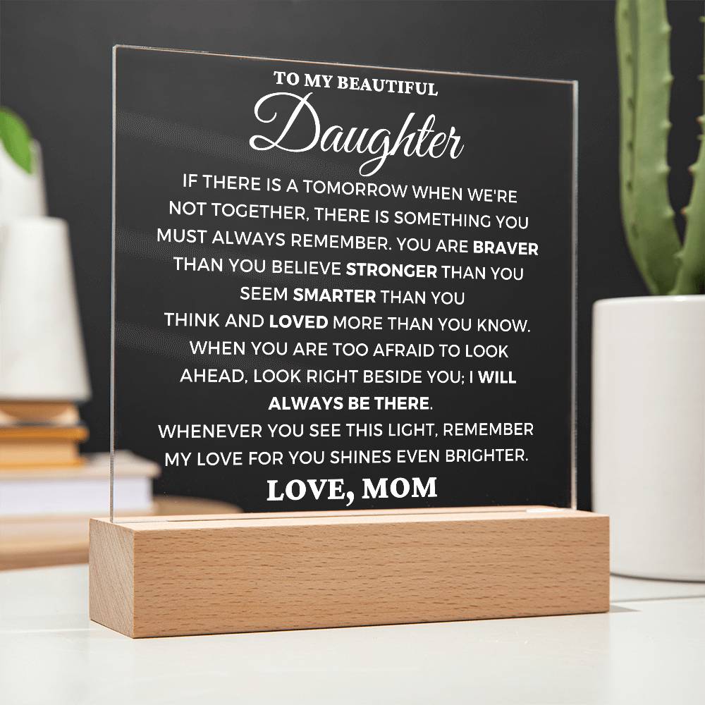 Daughter Gift "Always Remember" Lighted Plaque