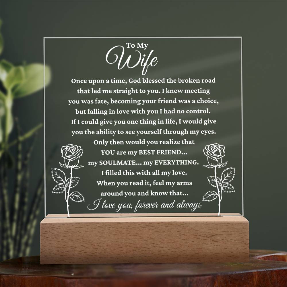 To My Wife "My Everything" Acrylic Plaque