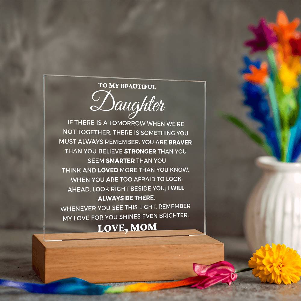 Daughter Gift "Always Remember" Lighted Plaque