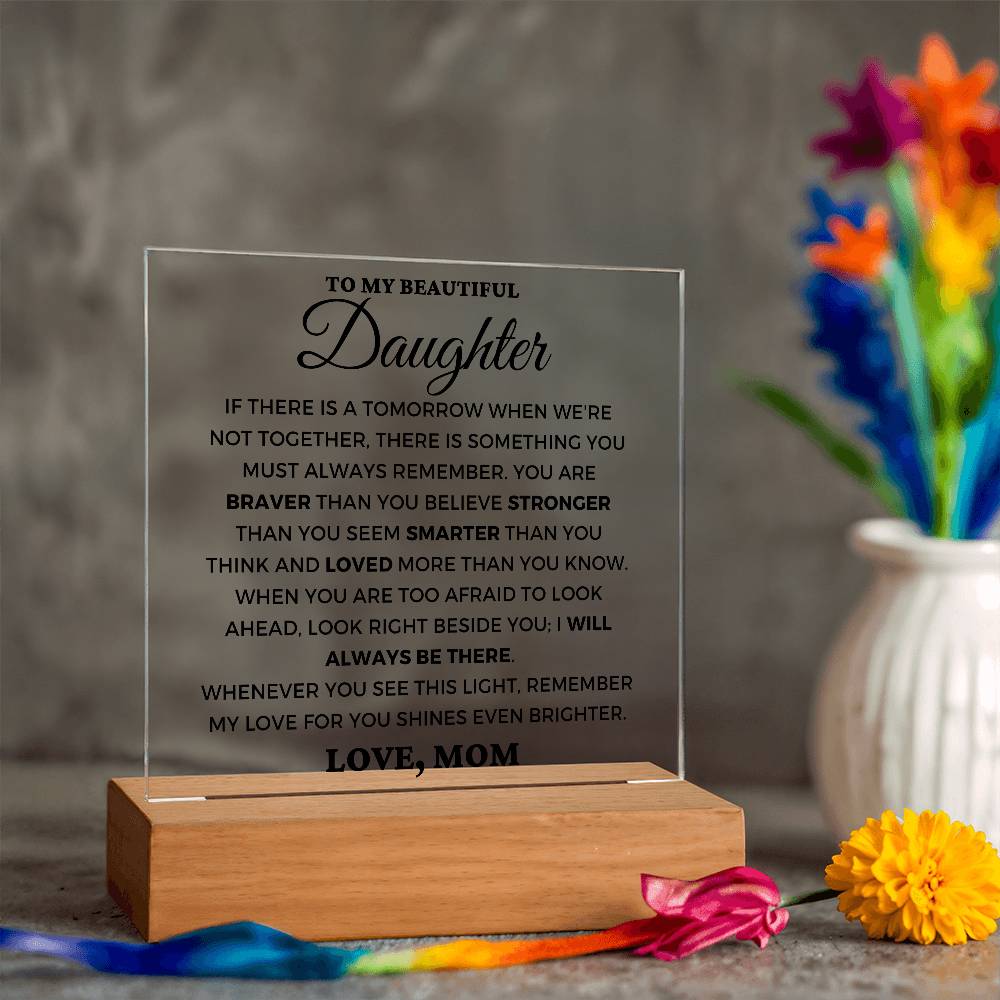 Daughter Gift "Always Remember" Lighted Plaque