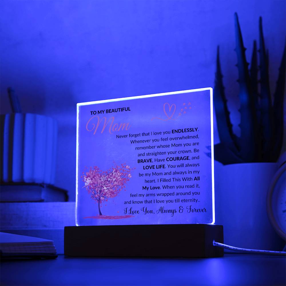 Mom Gift "Always In My Heart" Acrylic Plaque