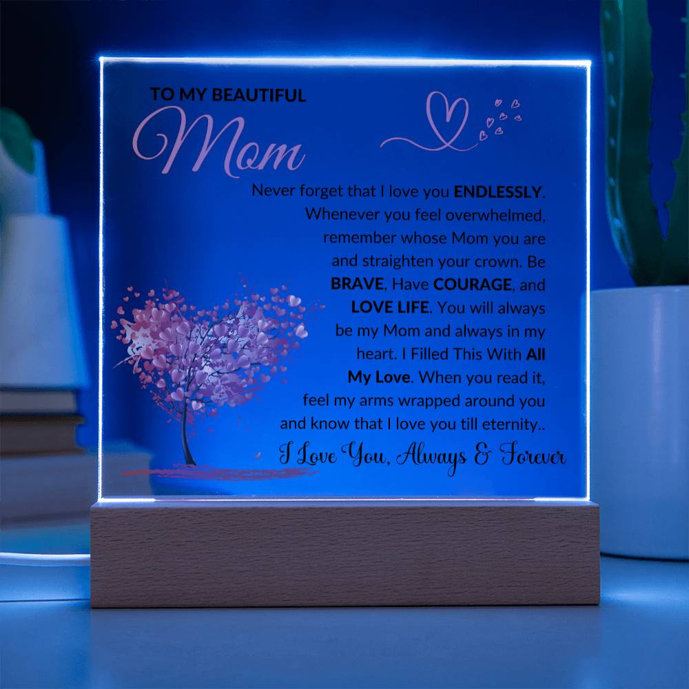 Mom Gift "Always In My Heart" Acrylic Plaque