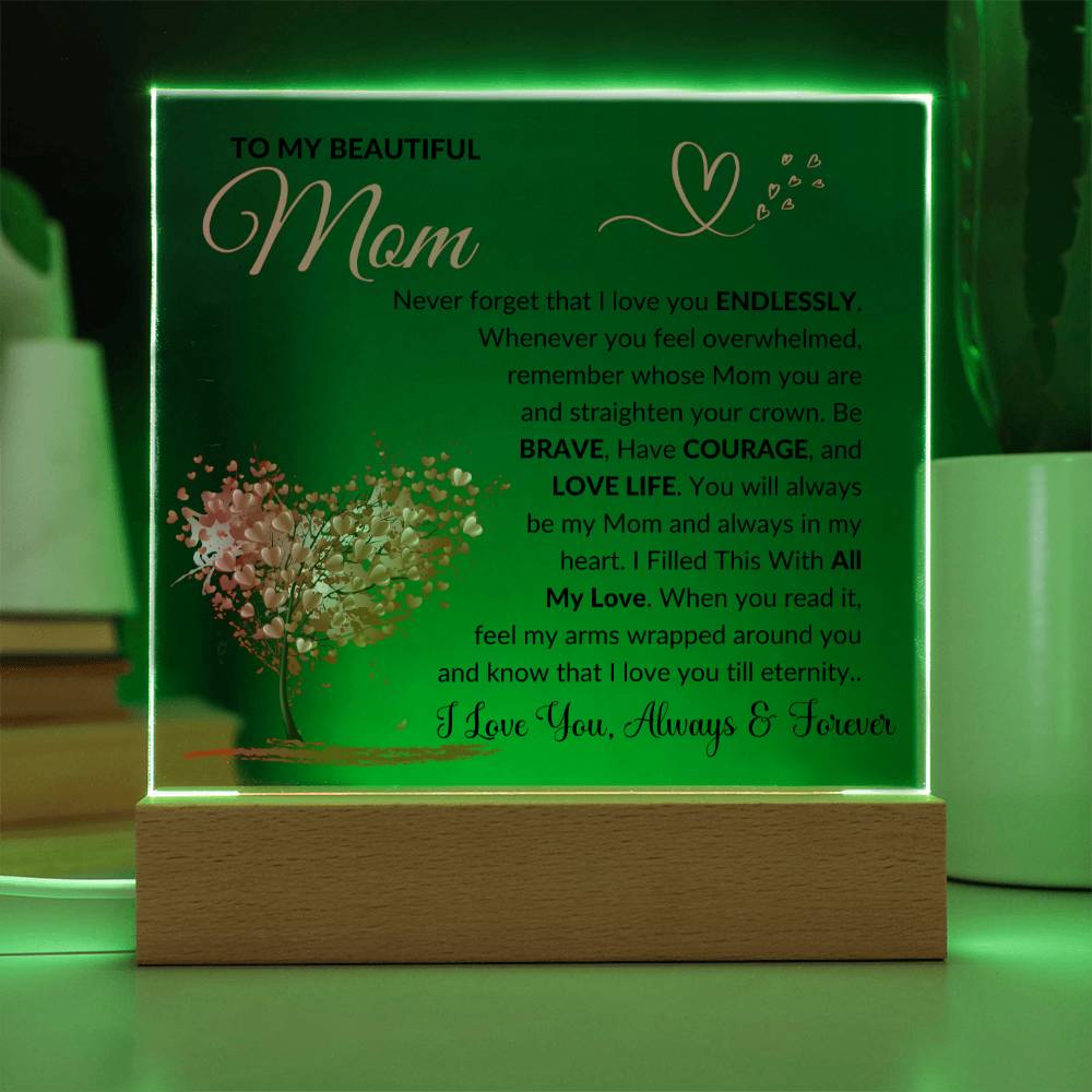 Mom Gift "Always In My Heart" Acrylic Plaque