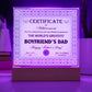 Boyfriend's Dad - Certificate Of Achievement - Acrylic Square