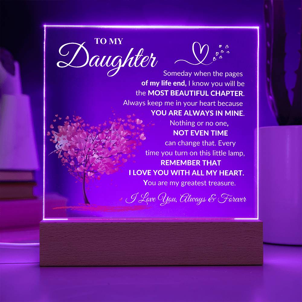 Daughter "Most Beautiful Chapter" LED Acrylic Plaque