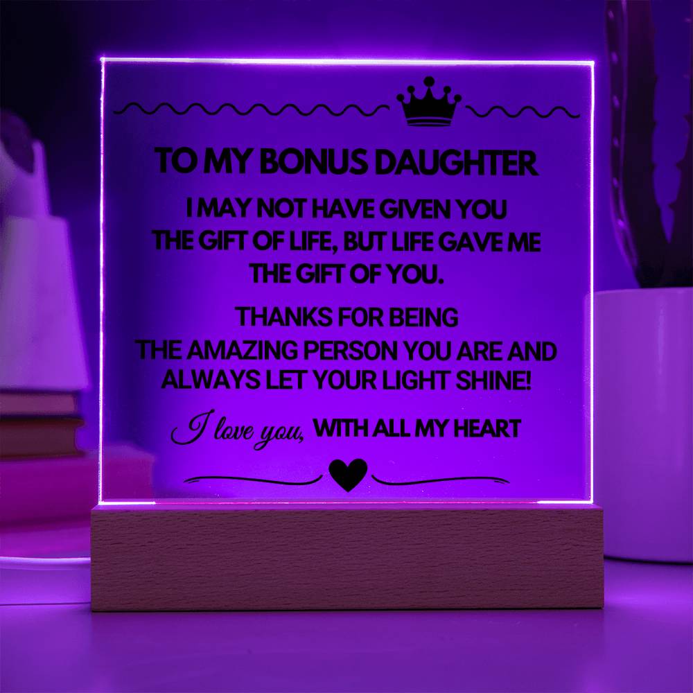 To My Bonus Daughter - Acrylic Square