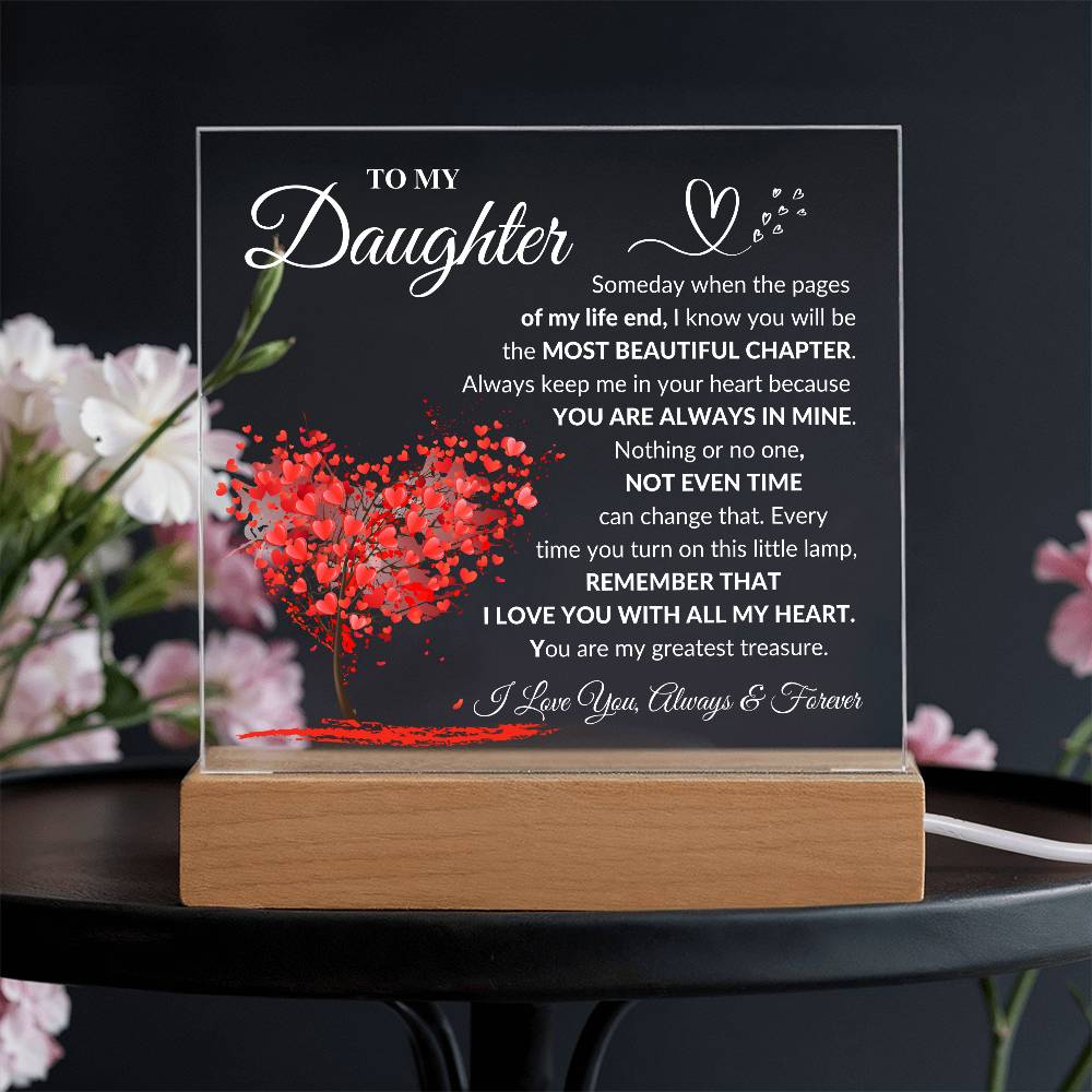 Daughter "Most Beautiful Chapter" LED Acrylic Plaque